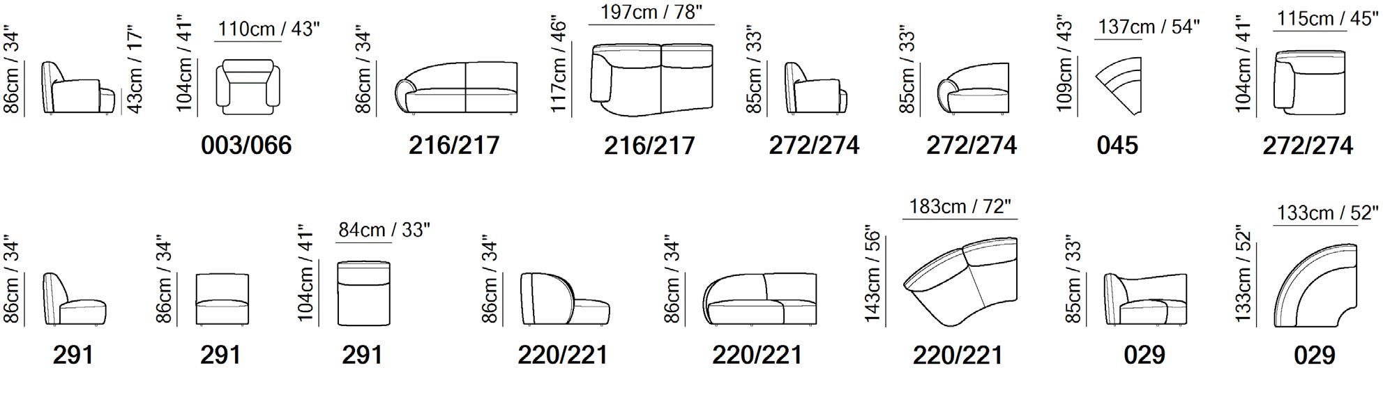 3-местный тканевый диван Natuzzi Italia память ARCH-00129365 - Вид №3