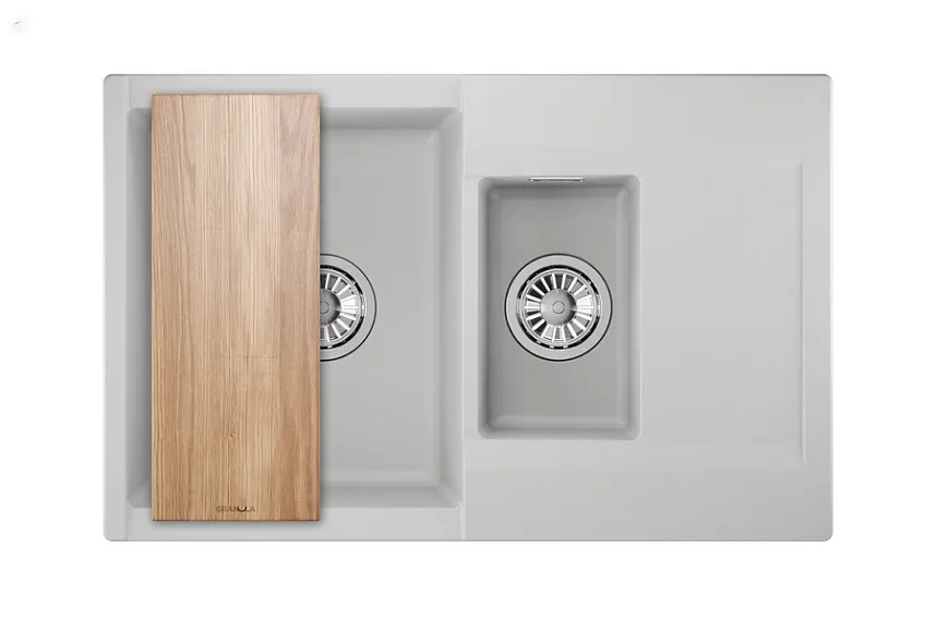 ES-7808, АРКТИК (БЕЛЫЙ), кухонная мойка, кварц, ESTETICA GRANULA 7808-ST289 - Вид №3