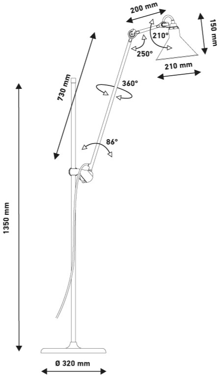 DCW éditions Регулируемый стальной торшер Lampe gras sun-id-1401975 - Вид №4