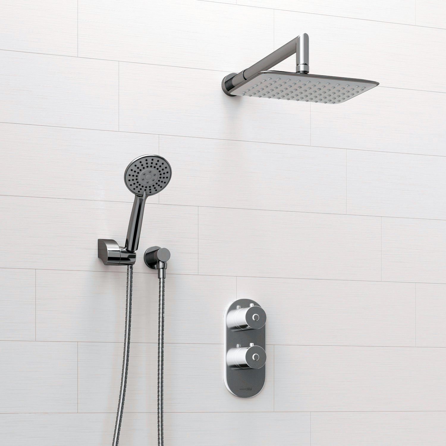 A16031 Thermo Встраиваемый комплект для душа с верхней душевой насадкой и лейкой WasserKRAFT 