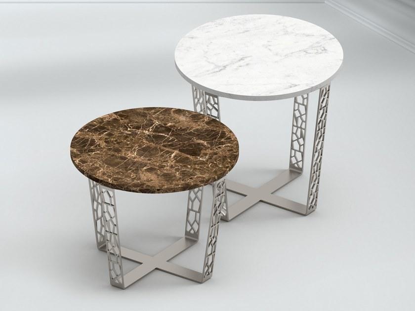 ALBEDO Круглый журнальный столик из каррарского мрамора и металла sun-id-1461306 - Вид №4