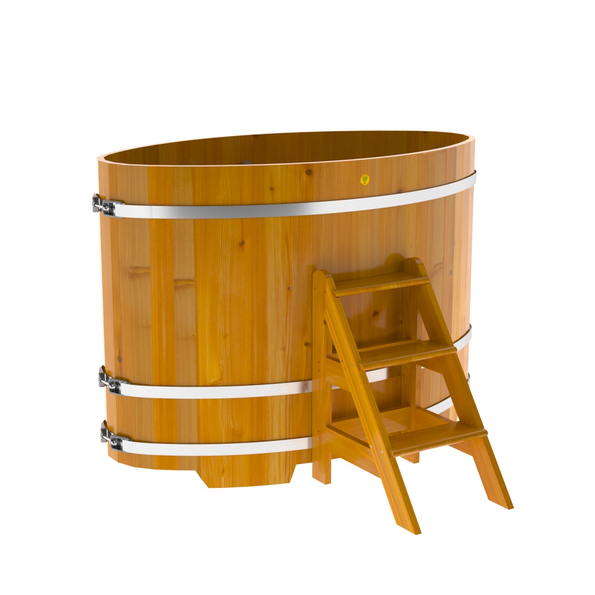 2274 Купель овальная из лиственницы Рустик 0,92х1,66х1,2 натуральная Alyarus 