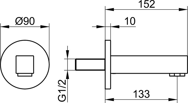 59045010000 Излив для ванны DN 15 KEUCO Edition 90 - Вид №2
