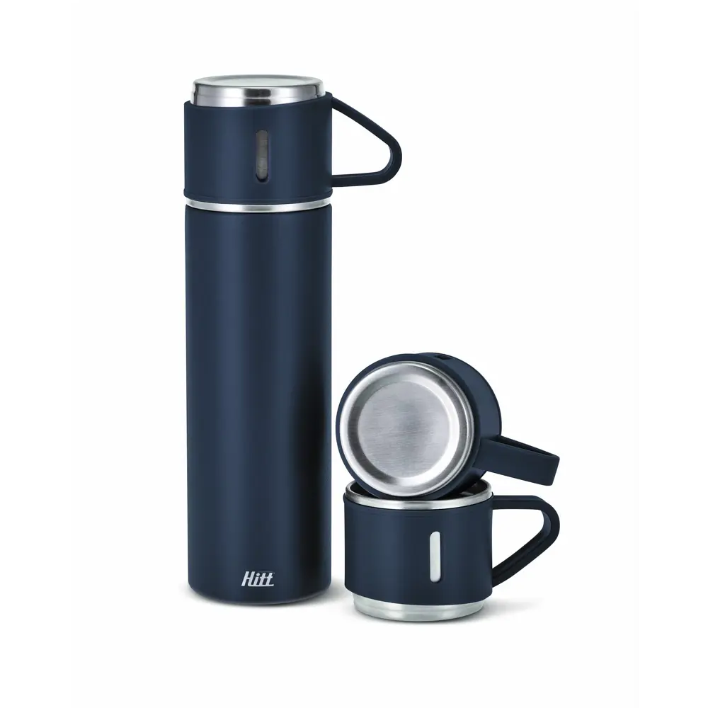 Термос 500 мл кнопка-клапан чашки 2 шт цвет синий Santreyd STLM-2055629 - Вид №9