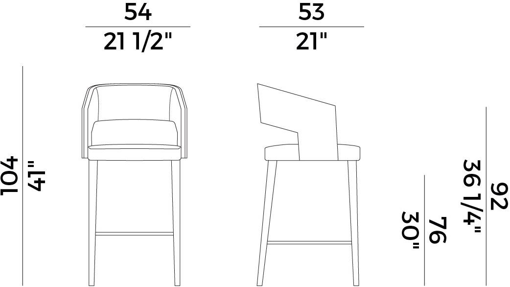 Potocco Высокий табурет с подлокотниками Jolly 751/aiiw - Вид №2