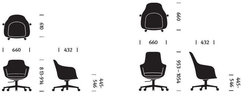 Herman Miller Вращающееся офисное кресло из ткани на колесиках Saiba sun-id-1422381 - Вид №5