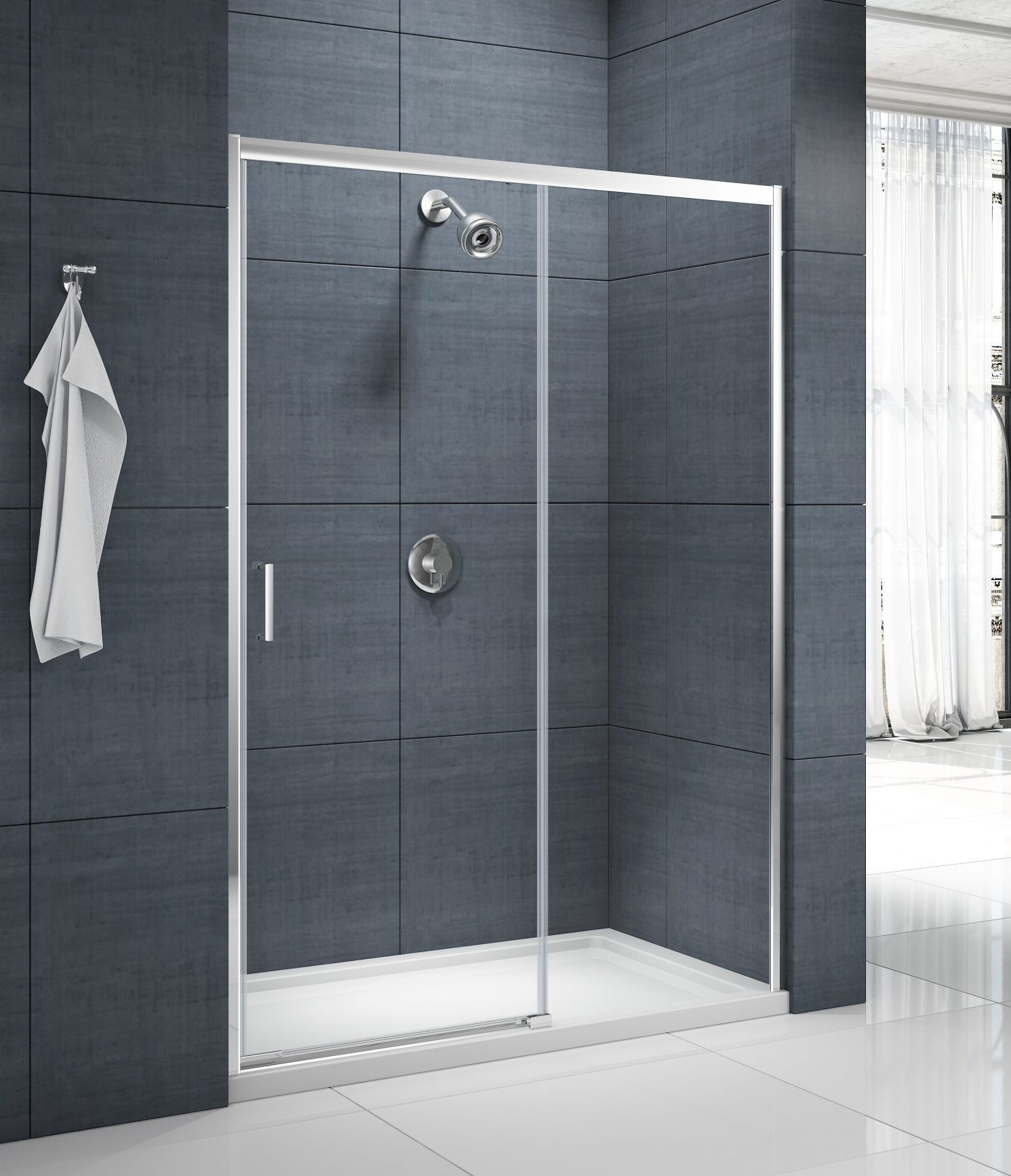 Дверь душевая для установки с боковой панелью MBLA1400R Merlyn MBOX Хромированный  - Вид №3