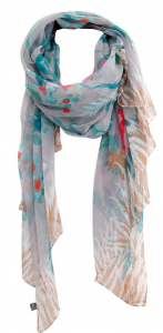 EXOTICA_V Шаль-парео EXOTICA VENT, 110/180, серый, шелк жоржет, кристаллы на уголках PETRUSSE