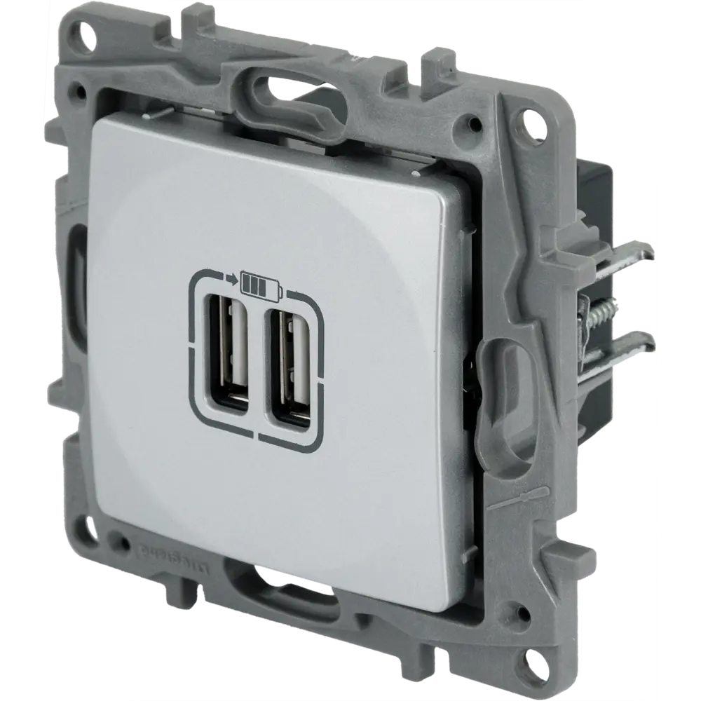 Зарядное устройство USB тип А / тип А - Legrand Etika - 3000мА 15Вт - алюминий STLM-2193472 - Вид №1