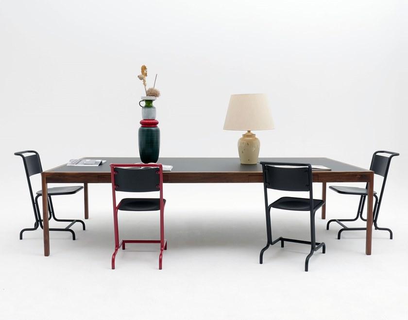 Atelier Haußmann Стул из стали и дерева с подставкой для ног sun-id-1353430 - Вид №4