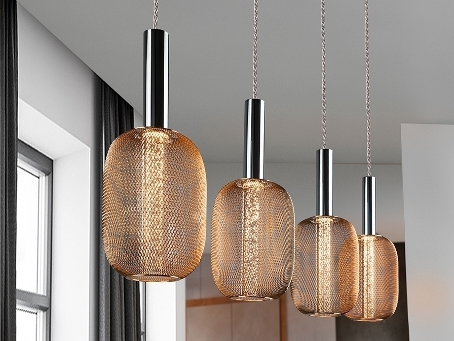 099152 Подвесной светильник 4L хром/золото Schuller Micron 