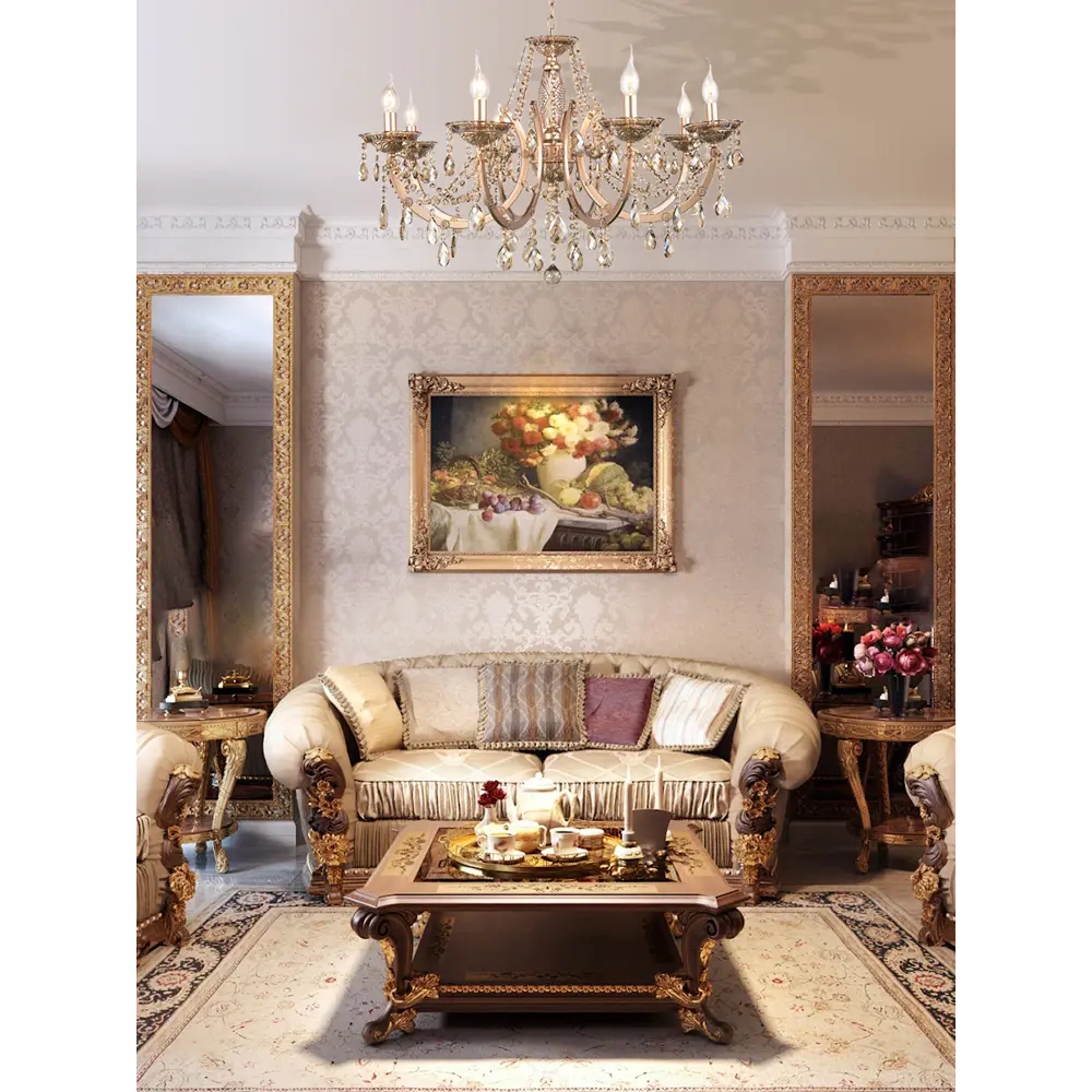 Люстра хрустальная подвесная Helda 8 ламп Е14 цвет бронза LAMPLANDIA STLM-2188048 - Вид №7