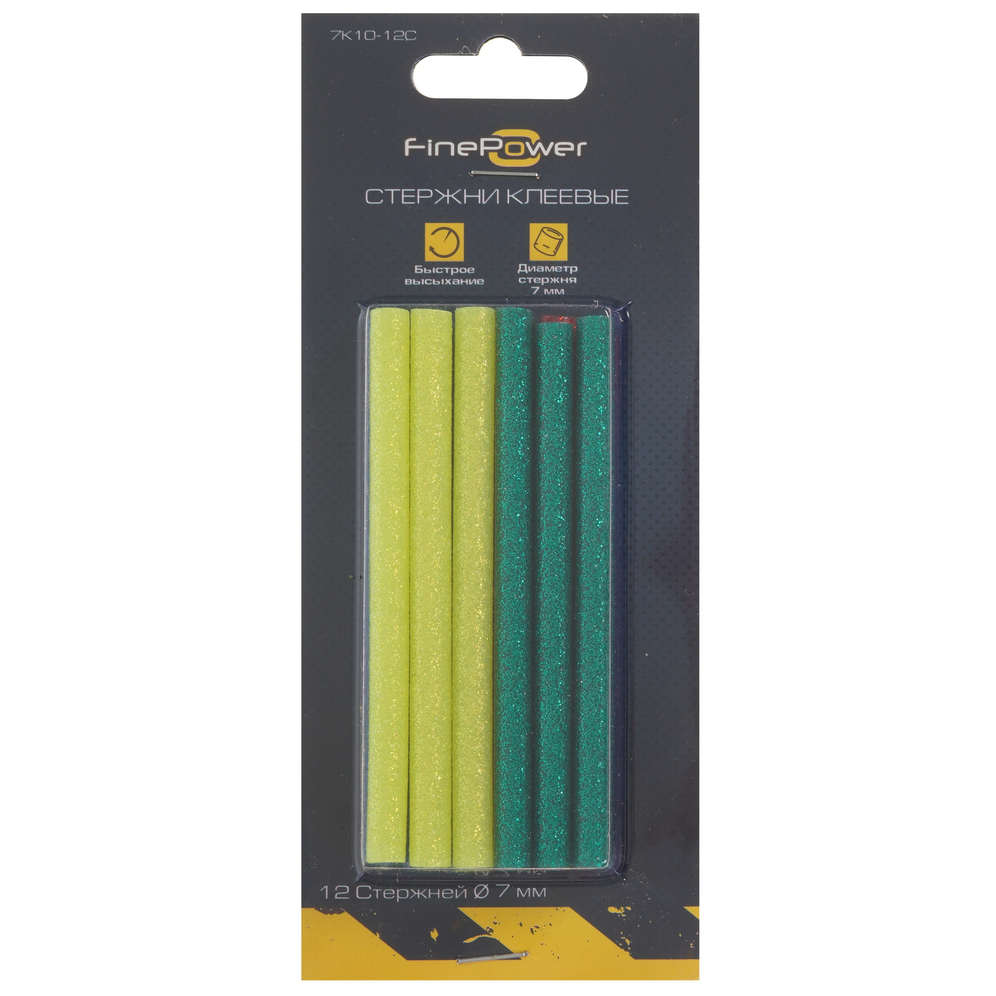 Стержни клеевые FinePower 7K10-12C желтый, зеленый, красный, синий 4823087 STDN-0142056