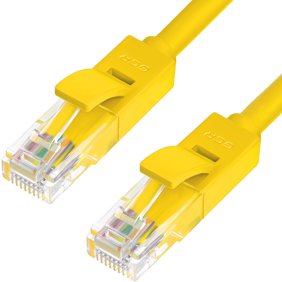 GCR-LNC02-30.0m патч-корд прямой 30.0m, utp кат.5e, желтый, позолоченные контакты, 24 awg, литой, ethernet high speed 1 гбит/с, rj45, t568b Greenconnect Santreyd 