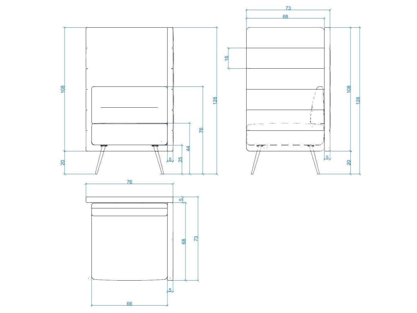 Тканевое кресло с высокой спинкой CUF Milano Diva ARCH-00033773 - Вид №2