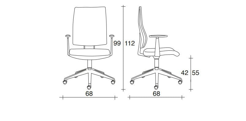 Офисное кресло из ткани с колесами и подлокотниками с 5 спицами TALIN Ally ARCH-00128350 - Вид №2