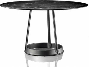 Magis Круглый стол из мрамора black marquina и чугуна Brut