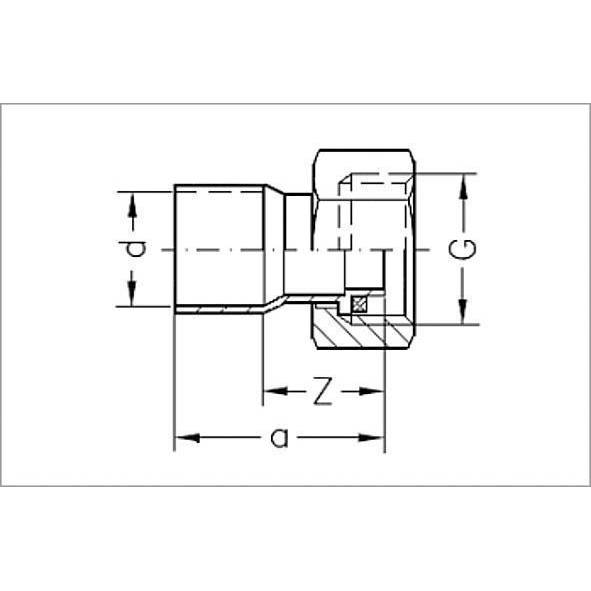 15240G1512 SANHA 5240G переход ВП-ВР, с накид- ной гайкой, медь 15x1/2 мм  - Вид №1