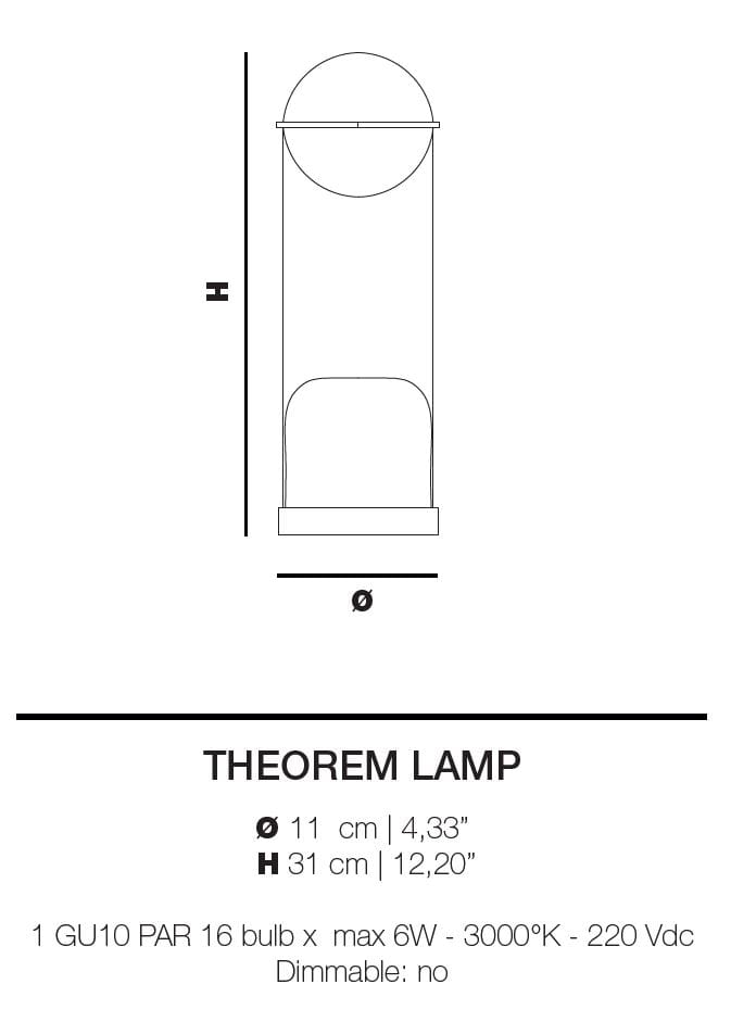 Настольная лампа из боросиликатного стекла Euroluce Lampadari Theorem ARCH-00129203 - Вид №8