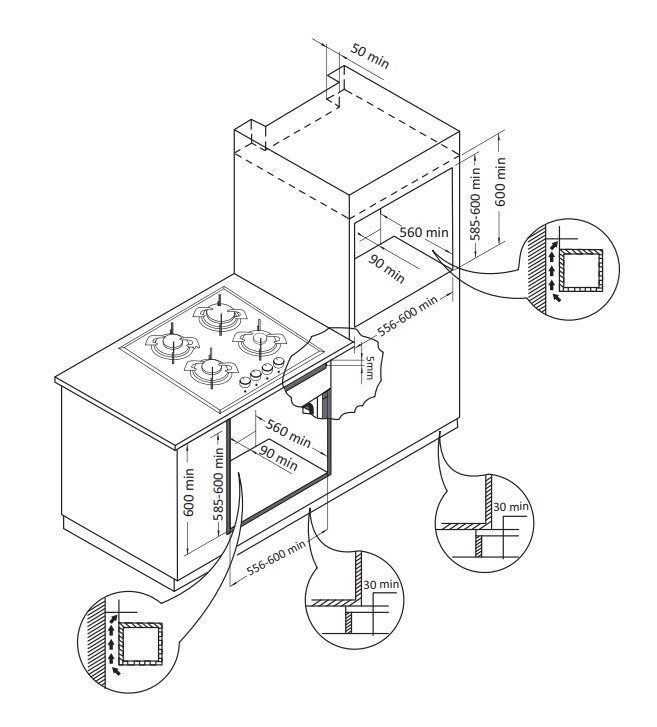 9079292 Электрический духовой шкаф HIBERG VM 6382 BR черный STDN-0037856 - Вид №4