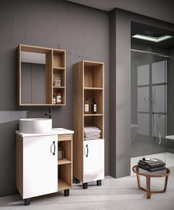 303001 Пенал напольный Grossman "ФЛАЙ-30 см" Пр.дуб сонома/бел.