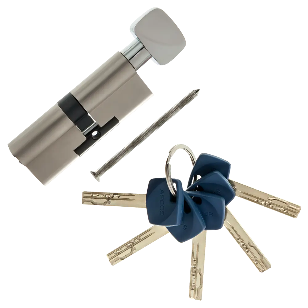 Цилиндр Apecs Premier XR-80-C15-NI, 40x40 мм, ключ/вертушка, цвет никель ЦИЛИНДР APECS PREM XR-80-C15-NI КЛ-ВЕРТ STLM-2194270 - Вид №1