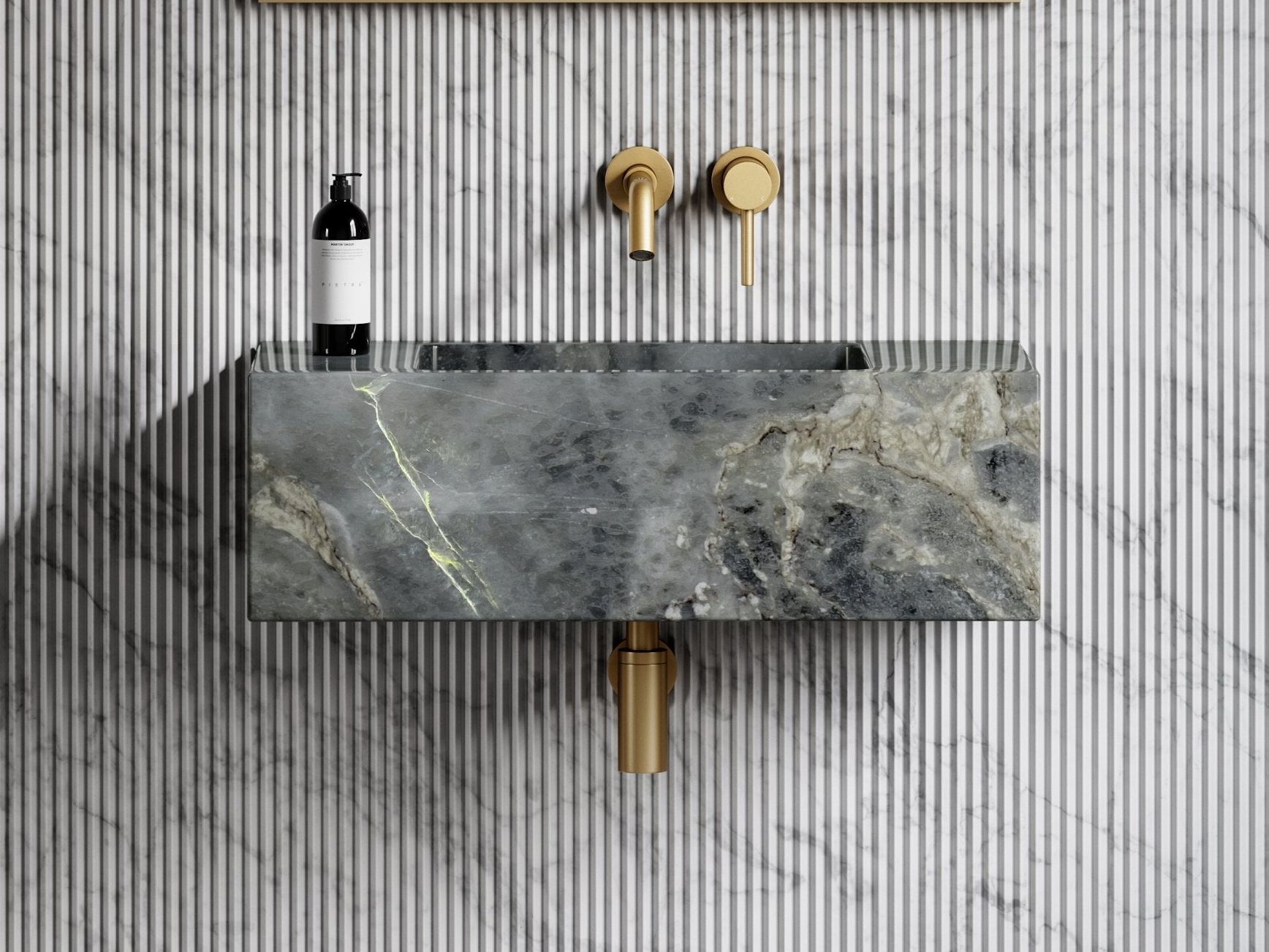 Мраморная прямоугольная подвесная раковина LUSSO CALLA ARCH-00145900