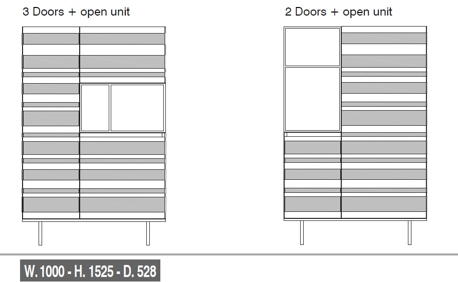 EmmeBi Комод деревянный с распашными дверцами Stripe sun-id-1438401 - Вид №7