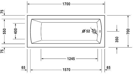 Duravit Прямоугольная встроенная ванна Daro 700028 - Вид №7