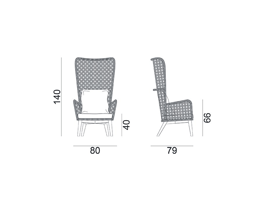Gervasoni Кресло Bergere из ротанга Inout sun-id-1366926 - Вид №4
