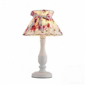 Настольная лампа белая с абажуром "Цветы" Margherita A7028LT-1WH ARTE LAMP ФЛОРИСТИКА 329017 Белый;розовый