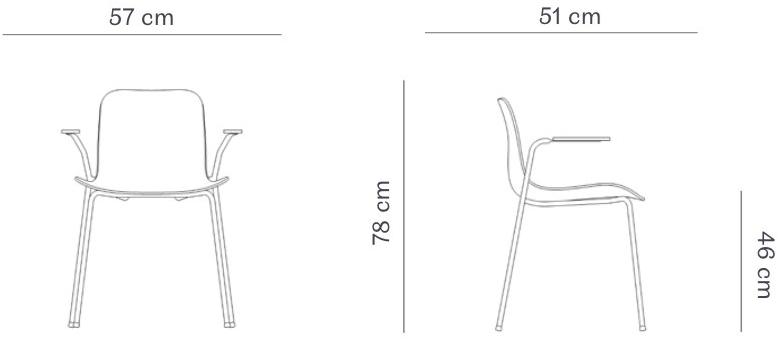 NORR11 Пластиковый стул с подлокотниками Langue sun-id-1383342 - Вид №7