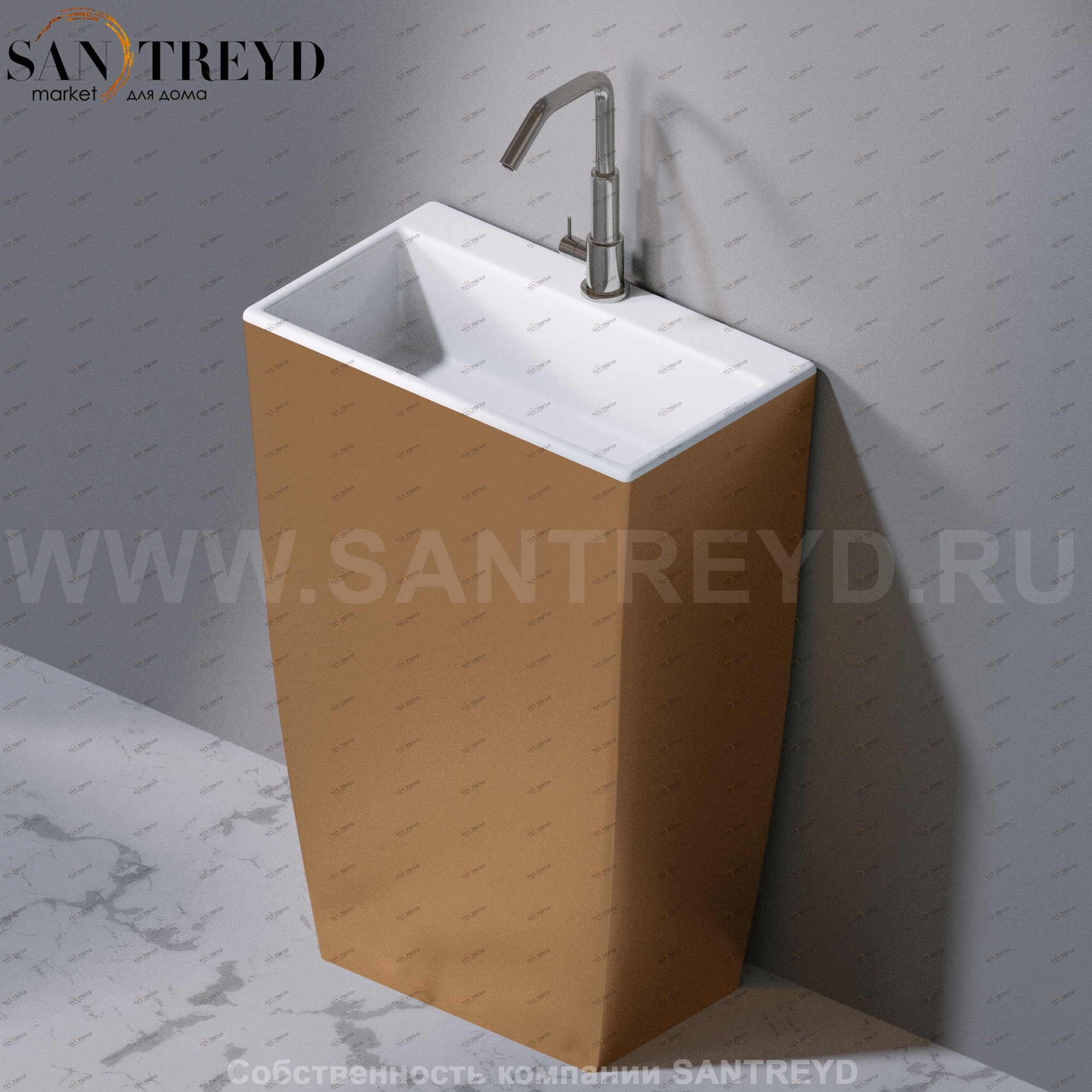 L115350 Напольная раковина стоящая прямоугольная A. e T. Italia Tower AeT ITALIA