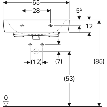 222265000 Раковина Geberit Renova Plan Geberit  - Вид №13