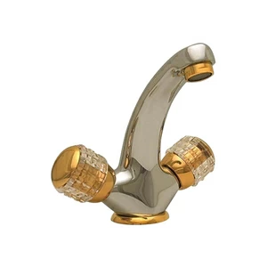 Смеситель для раковины с автоматическим сливом 24.004CG MAIER ELITE CRISTAL