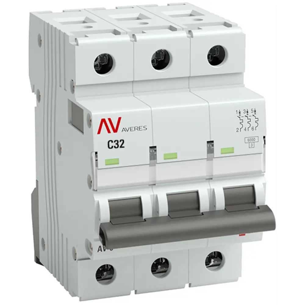 Автоматический выключатель EKF AV-6 3P C32A для защиты электросети 84579889 STLM-0052251