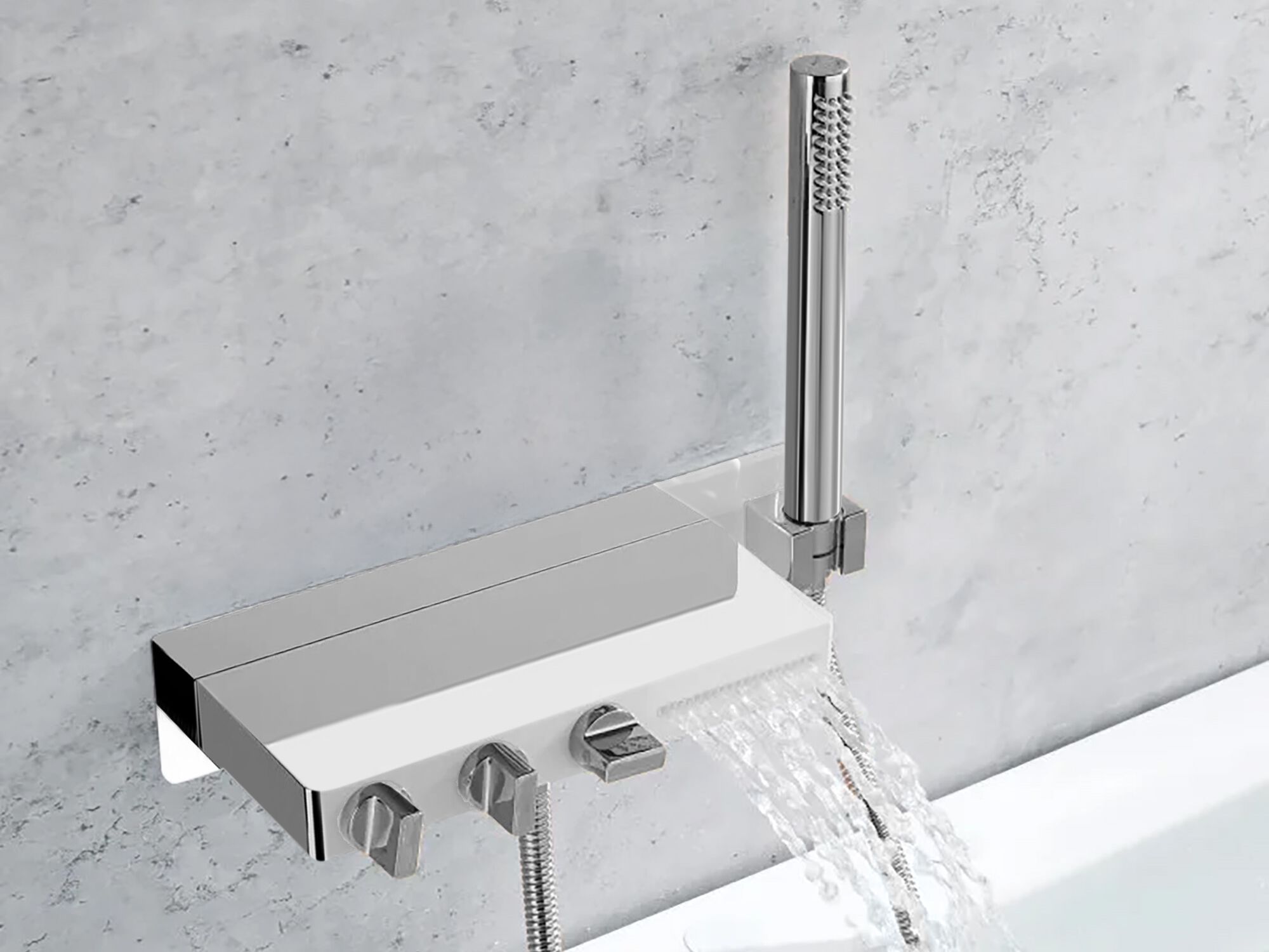 Внешний смеситель для ванны с водопадом с ручным душем Fontana Showers DERVIO ARCH-00152526