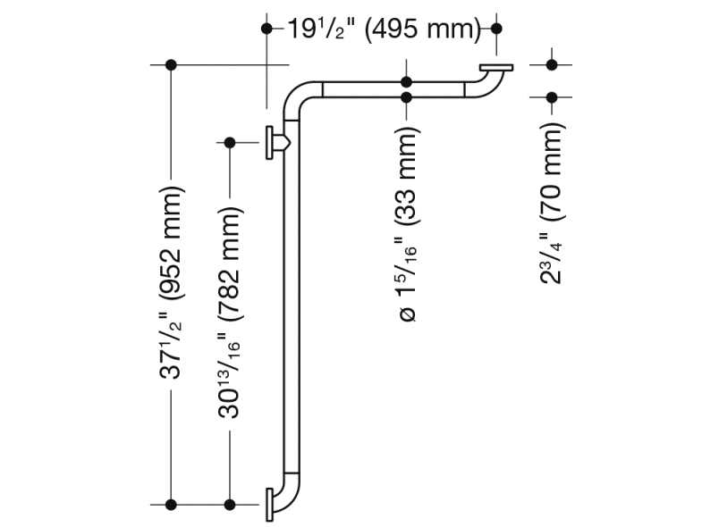 801.35BUS100 Душ, поручни для ванны (ада) HEWI USA Produkte  - Вид №5