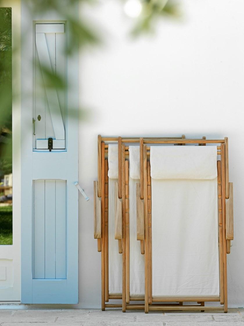 Unopiù Складной шезлонг с подлокотниками из тика и хлопка Milton Cli - Вид №4