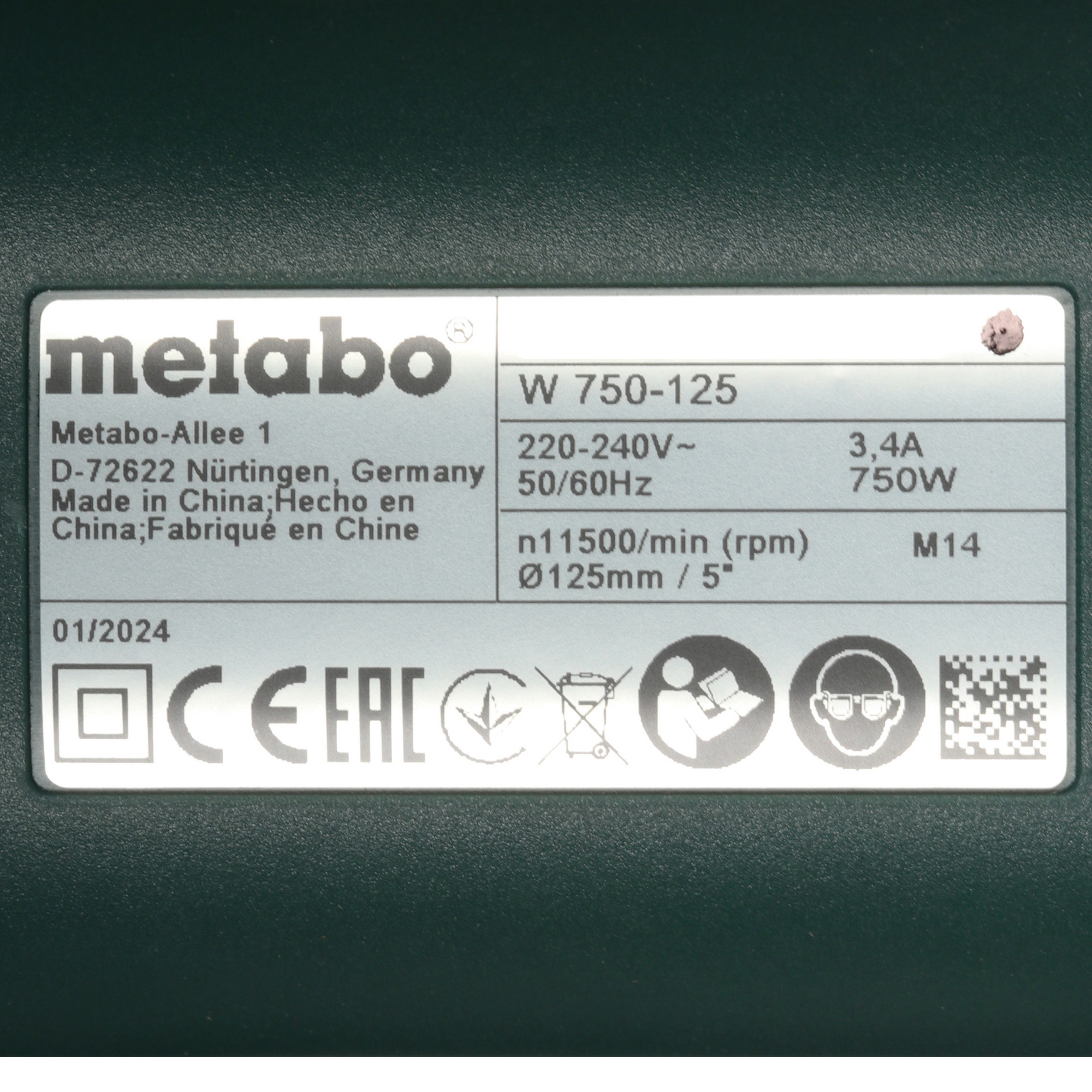 Углошлифовальная машина (УШМ) Metabo W 750-125 5451717 STDN-0030753 - Вид №4