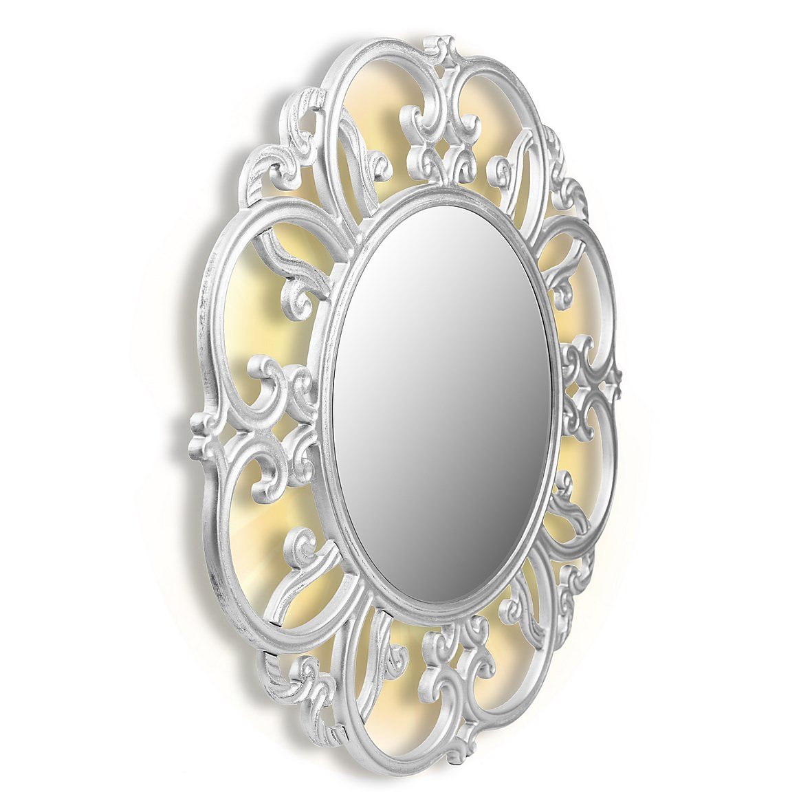 Круглое зеркало настенное серебро TIFFANY IN SHAPE TIFFANY 00-3860107 Серебро - Вид №1