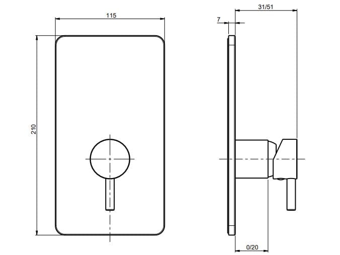 Однорычажный смеситель для душа с пластиной Rubinetterie Frattini Pepe XL ARCH-00077837 - Вид №2