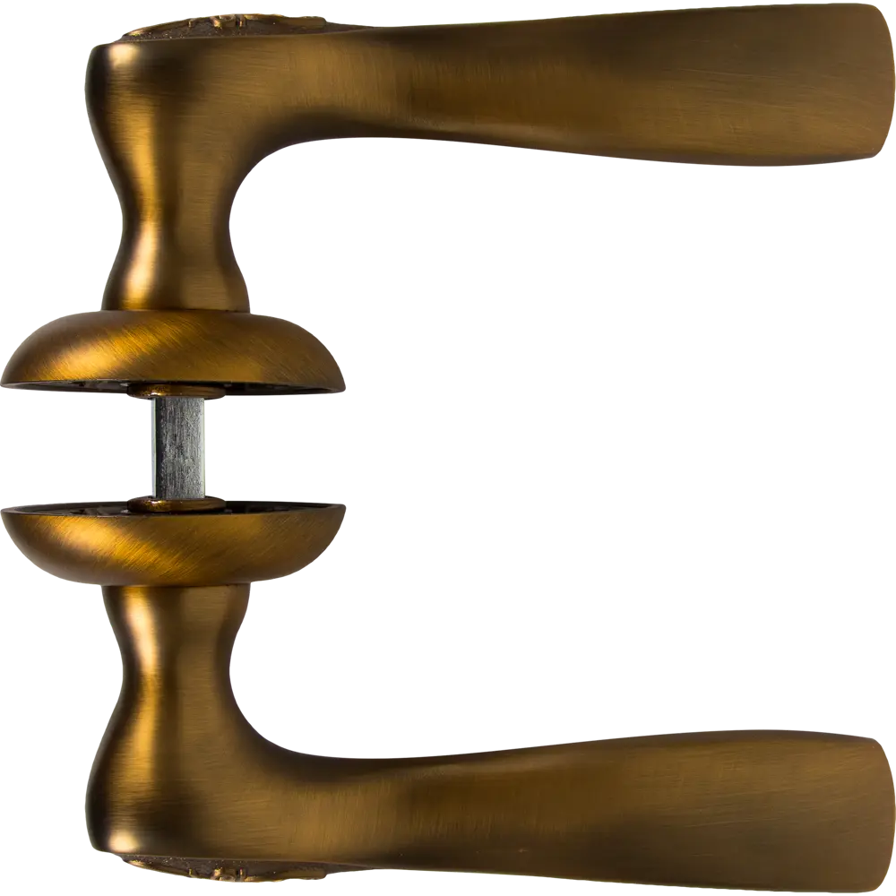 Комплект дверных ручек 12L 100, без запирания, цвет кофе ФАБРИКА ЗАМКОВ STLM-2154862 - Вид №2