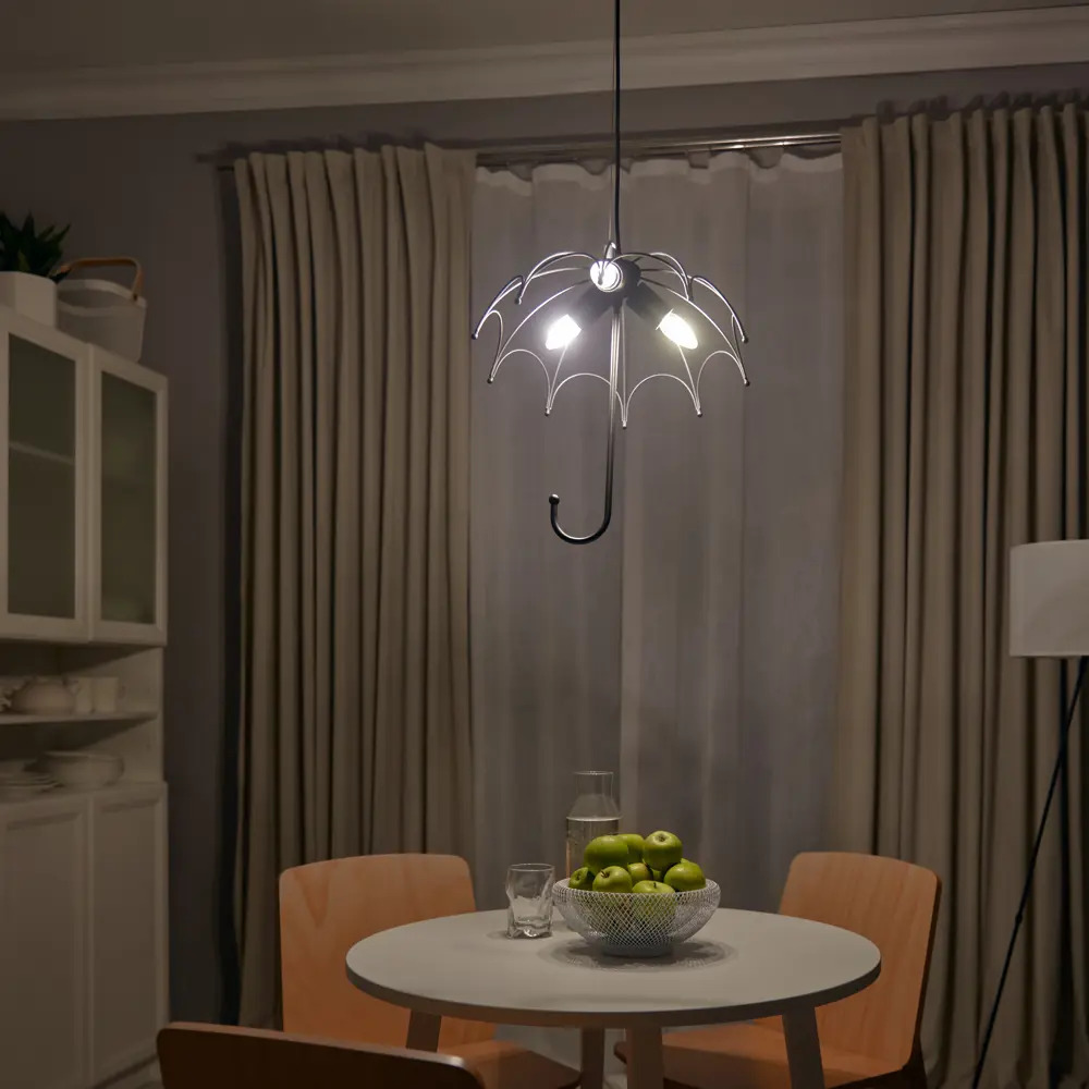 Люстра подвесная Vitaluce Зонт 3 лампы 9м² E27 цвет черный матовый STLM-2021665 - Вид №10