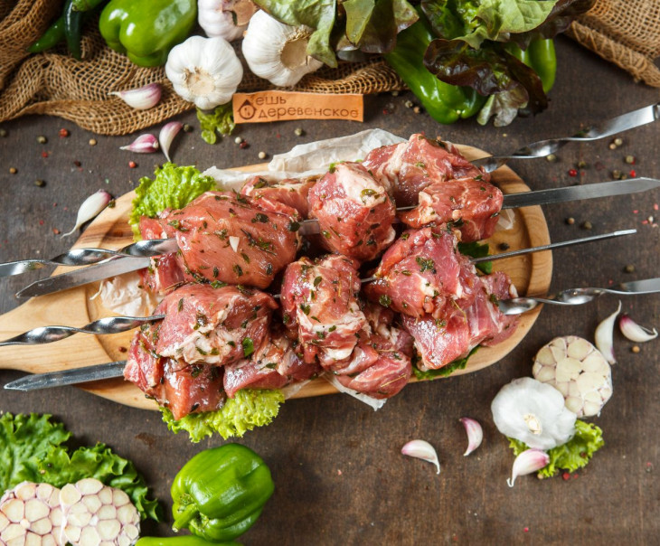 6262 Шашлык из свиной шейки в чесночном маринаде Вкусляндия 