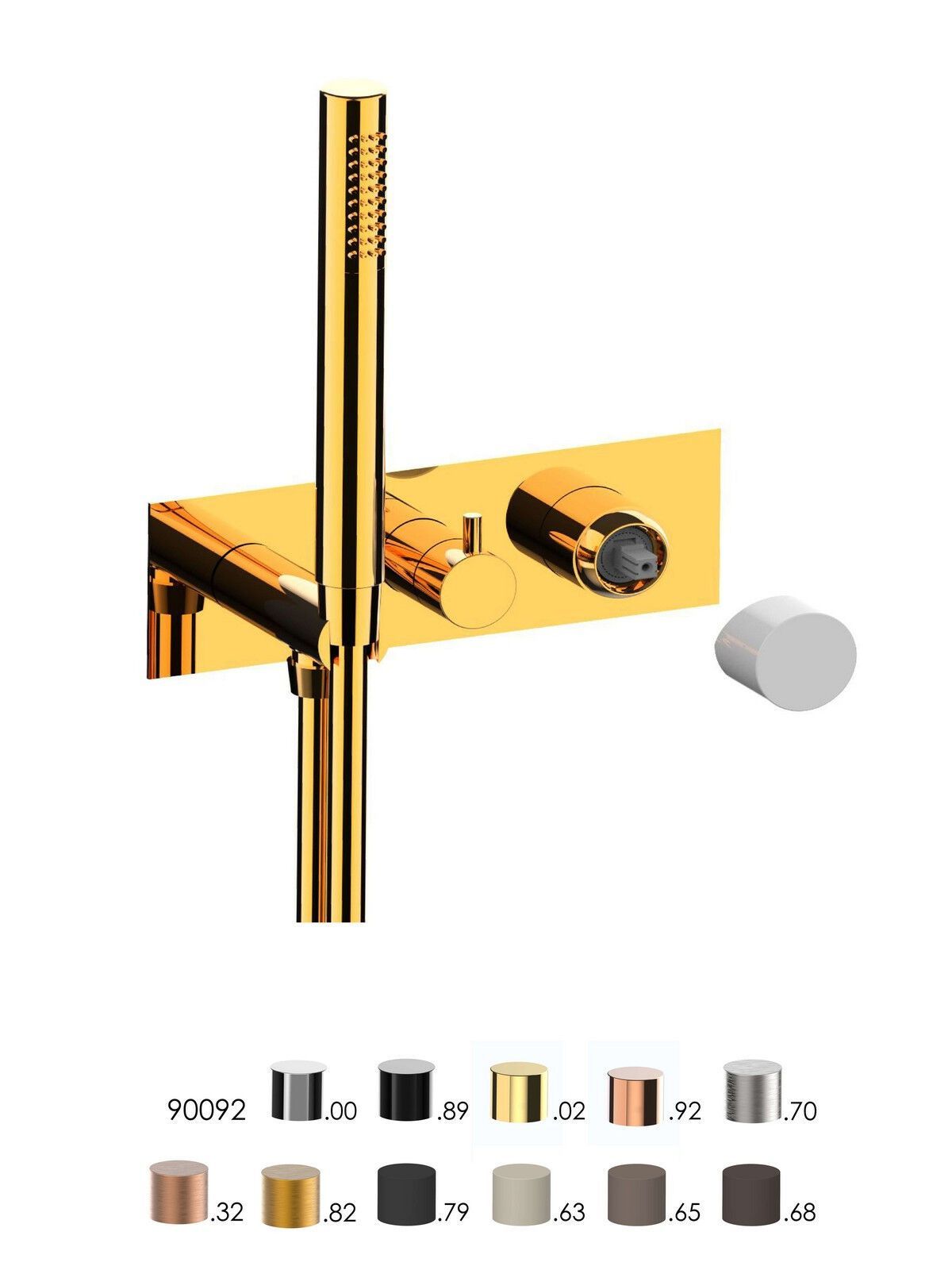 Однорычажный смеситель для ванны с 3 отверстиями и ручным душем Rubinetterie Frattini отдельная эстетика ARCH-00085349 - Вид №10