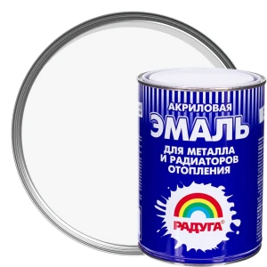 Эмаль акриловая для радиаторов Радуга полуглянцевая цвет белый Р-178 1 кг 12613867 STLM-2005869