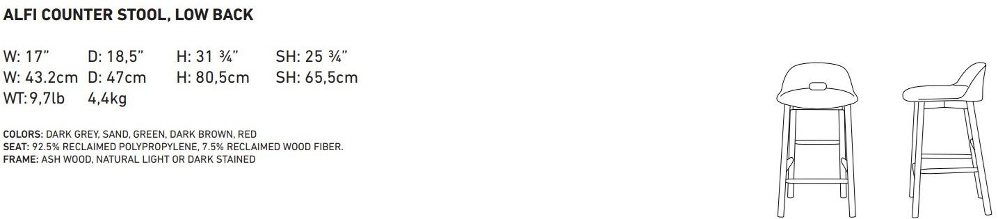 Emeco Высокий табурет со съемным чехлом из ткани со спинкой Alfi sun-id-1410519 - Вид №2