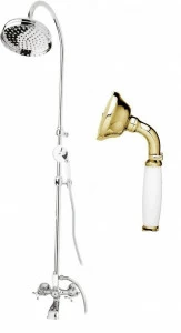 Душевая стойка со смесителем, с изливом, верхним и ручным душем CEZARES GOLF-CVD-03/24-Bi