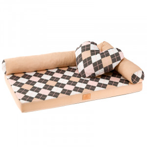 ПР0049691 Лежак-кровать для животных Tommy Rombus 80 коричневый ромб FERPLAST